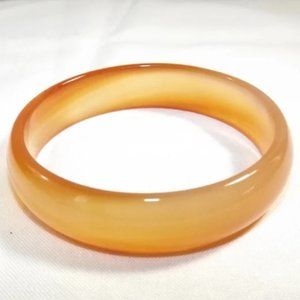 Peking Glass Caramel Brown Variegated Swirl Vintage Bangle